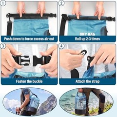 Dry Bag Waterproof for Men Women, 10L Lightweight Roll Top Dry Bag Dark blue