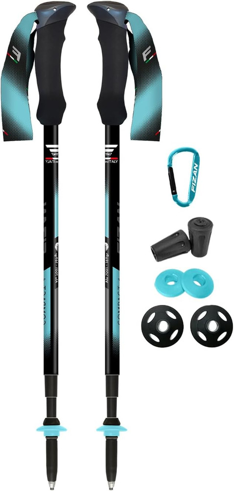 Compact 4 Trekking Poles – 6.0 Oz Ultralight, Backpacking, Thru Hiking Poles, Ad