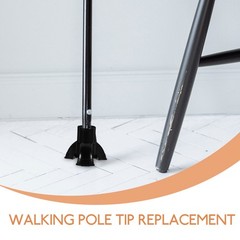 4Pcs Reusable Anti-Wear Walking Pole Tips Cane Foot Pads Black