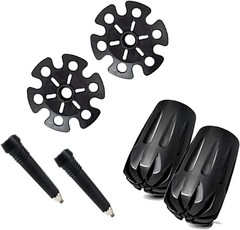 6 Pack Hiking Walking Sticks Rubber Tips, Snow Baskets, or Replacement Tips Prot