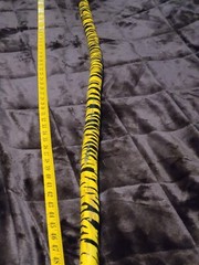 47″ Hand Crafted Wooden Walking Stick/Staff-(BUMBLEBEE DESIGN) w YELLOW/BLK TOP