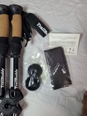 TrailBuddy Hiking Trekking Poles Adjustable Aluminum Cork Grip w/ Accessories