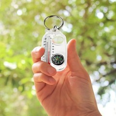 Pocket Survival Compass Multifunction Mini Keychain Camping Compass Thermometer