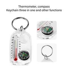 Survival Thermometers Keychain Compasses Thermometers Compasses Keychain Pendant
