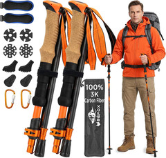 3K Carbon Fiber Collapsible Hiking Poles