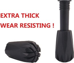 6x Universal Rubber Trekking Pole Tips – Extra Thick, Wear-Resistant for Hiki…