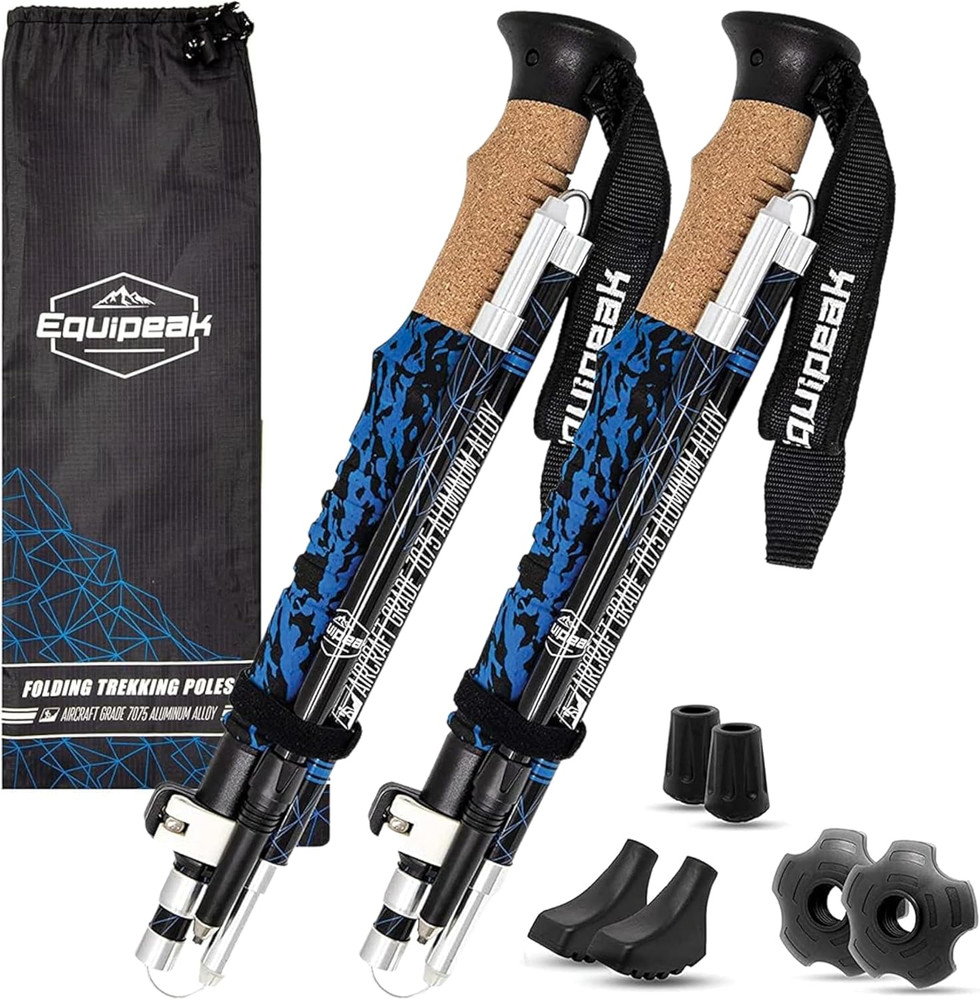 Hiking Poles Collapsible Lightweight & Adjustable – Quick Lock Foldable Trekking