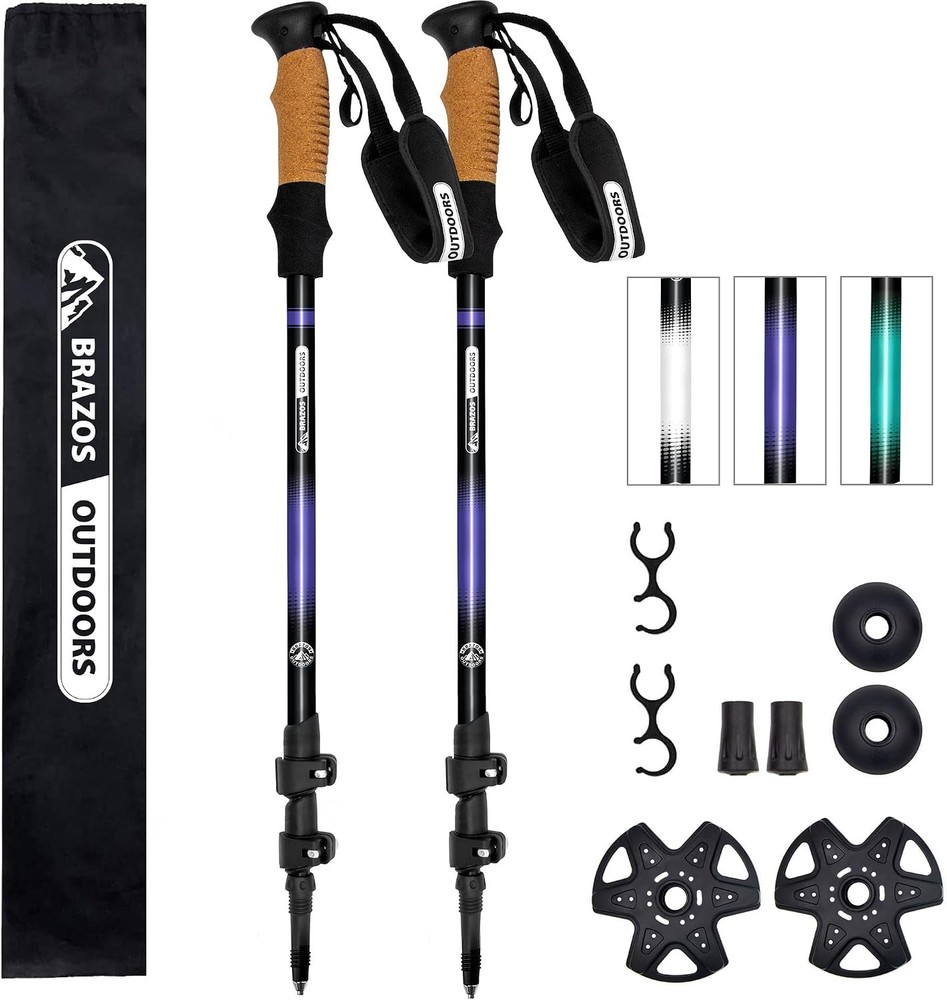 Ultra-Light Aluminum Trekking Poles for Hiking | Collapsible | Pair of 2