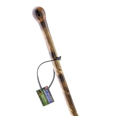 SE Natural Wood Walking Stick with Hand-Carved Spiral Design and 55″, Brown