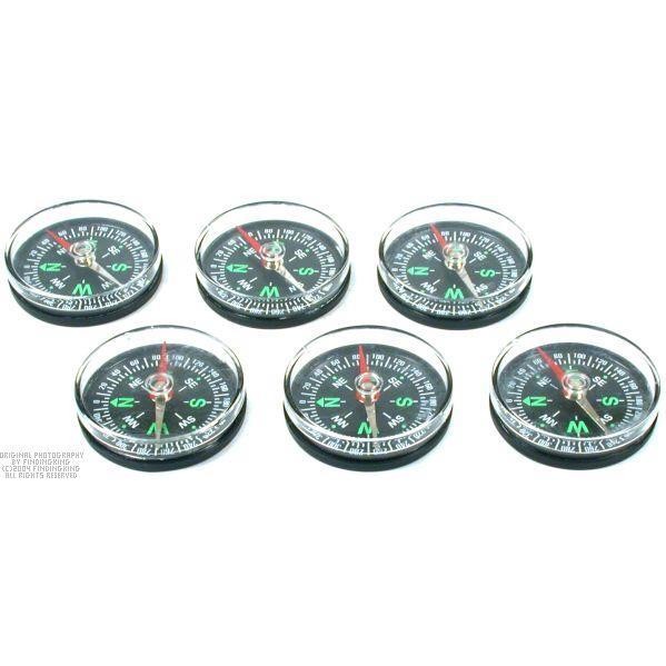 6 Compasses 1 9/16″ for Camping & Hiking