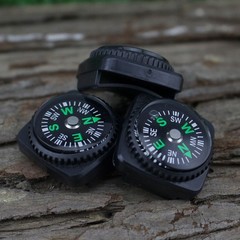 4pcs Mini Belt Buckle Compass for Hiking Camping Travel Survival Navigation Tool