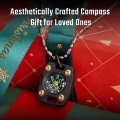 Mini Titanium PVD Black Compass Waterproof with Keychain and Necklace Options