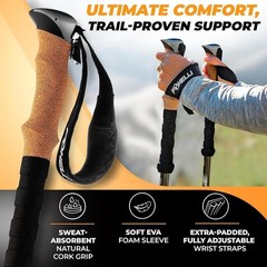 Lightweight Carbon Fiber Trekking Poles Adjustable Hiking Gear Compact Portable