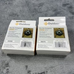Outdoor Pin On Compass Liquid Fill Camp Navigation Hiking Survival Lot of 2 NEW