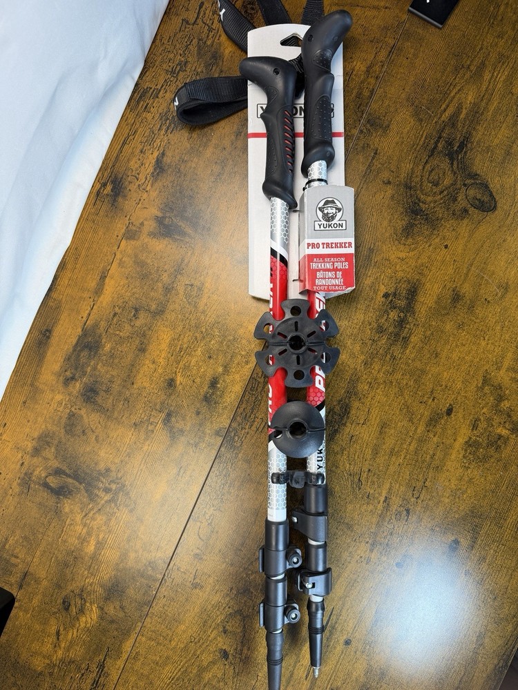 Yukon Charlie’s Pro Trekker Aluminum Trekking Poles All Season Adjustable Red Ne