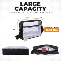 Clear Stadium, Engineer Bag -14 Inches Cleanroom Transparent Tool Bag Simple