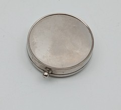 Vintage Japanese Pocket Compass Silver Tone Gothic E Monogram Lid
