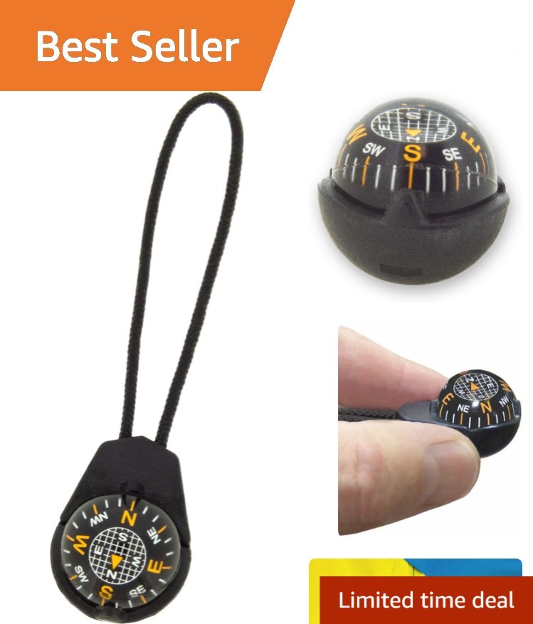 Portable Zipper Pull Compass – ZiprComp with Dual Reading Directions and Lanyard