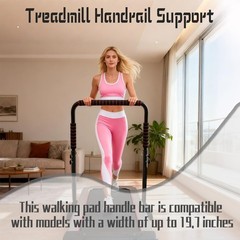 Adjustable Walking Pad Handle Bar – 25.2″ Wide, 31.5-42.5″ Height, Non-Slip, Eas