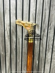AURA Nautical 37″ Wooden Walking Stick Cane W/Brass Horse Head Handle Easter