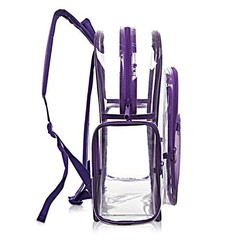 17-Inch Clear Backpack – Transparent PVC School Backpack, Daypack, Purple