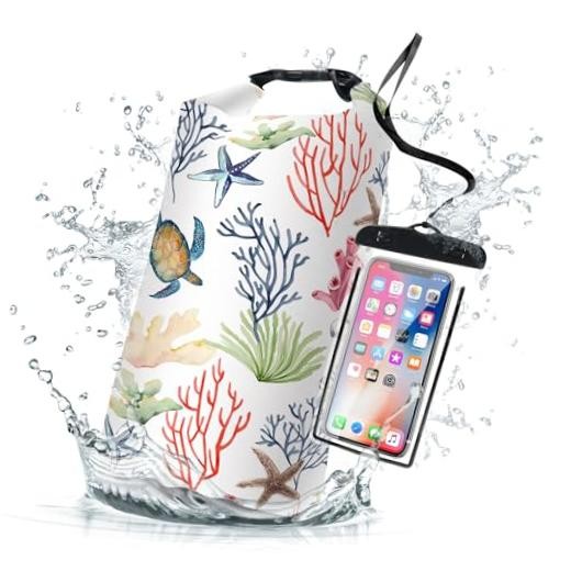 Dry Bag Waterproof for Women Men Roll Top Lightweight Dry Storage and 5L Coral