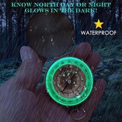 Luminous Compass Hiking Survival Retro Golden Pocket Compass