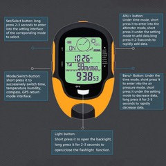 GPS Electronic Altimeter IPX4 Waterproof For Outdoor Navigation, Compass