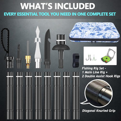 Adjustable Aluminum Tactical Hiking Stick with Storage – 8-Section Trekking Pole