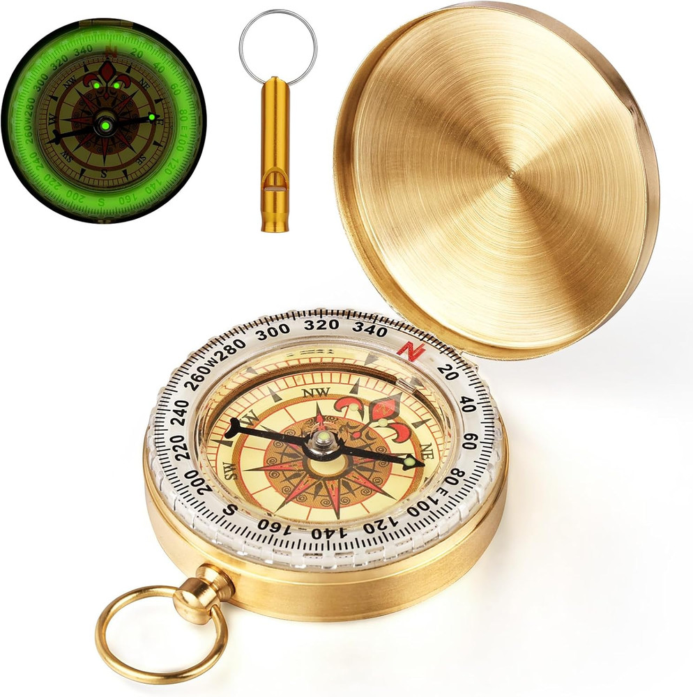 Navigation Compass, Hiking Compass with Luminous Function, Waterproof Pocket Com