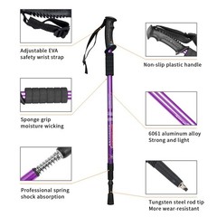 Trekking Poles Shock Absorbing Adjustable Hiking or Walking Sticks for Hiking…