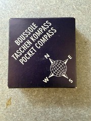 Vintage Hoffritz Brass Pocket Compass w/ Original Box – Made in Western Germany