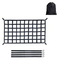 Cargo Net for Secure Coverage of Large Items in Truck Bed and Roof Rack