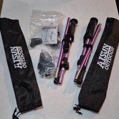 AISUN OUTDOOR Purple Adjustable Aluminum Trekking Poles Set, 2 Pack