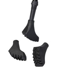 Pair 2 Trekking Walking Hiking Sticks Poles Adjustable 3 Section Anti-shock BLK