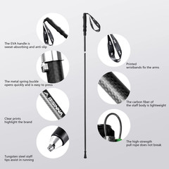 I Folding Carbon Fiber Walking Stick, 3-Piece