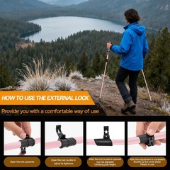 Lightweight Aluminum Adjustable Collapsible Hiking Trekking Poles 2 Pack