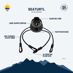 Seaturtl Kayak Compass Fullsize Mountable Marine Compass With Adjustable Hood
