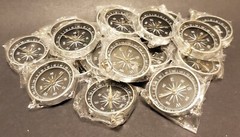 17 x New Aluminum Compass w/ Key Chain Attachment 1.75″ Diameter Orienteering