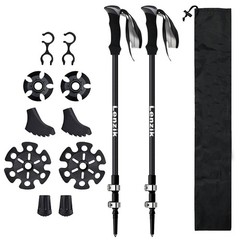 Lenzik Carbon Fiber Trekking Poles: Ultralight, Adjustable, All-Terrain, 2-Pack