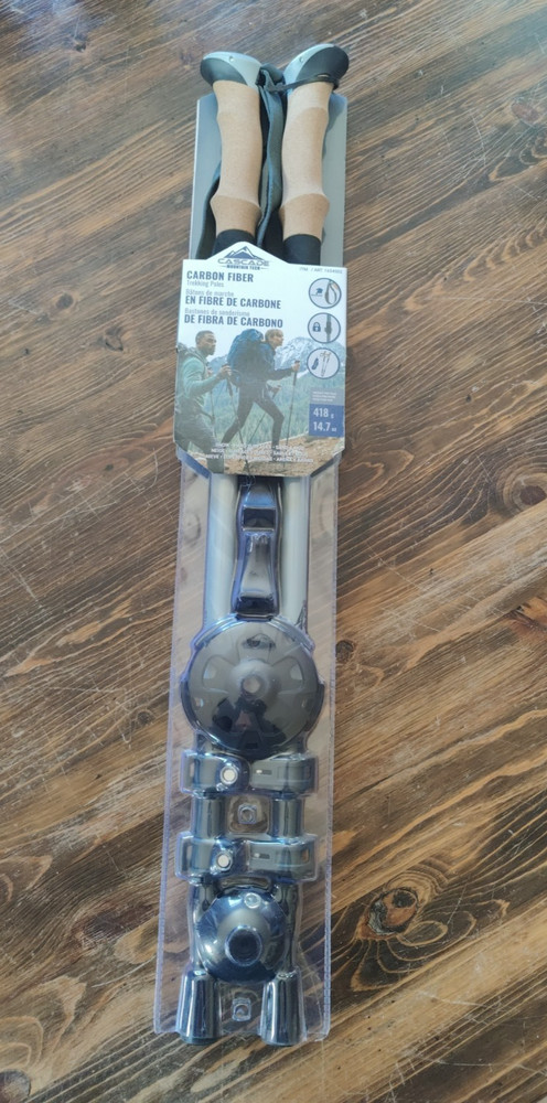 Cascade Mountain Tech Carbon Fiber Hiking Trekking Poles Cork Grip 418 g 14.7 oz