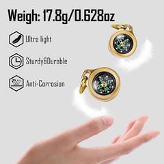 Mini Titanium/Brass Compass, Waterproof Pocket Compass for Hiking & Survival,…