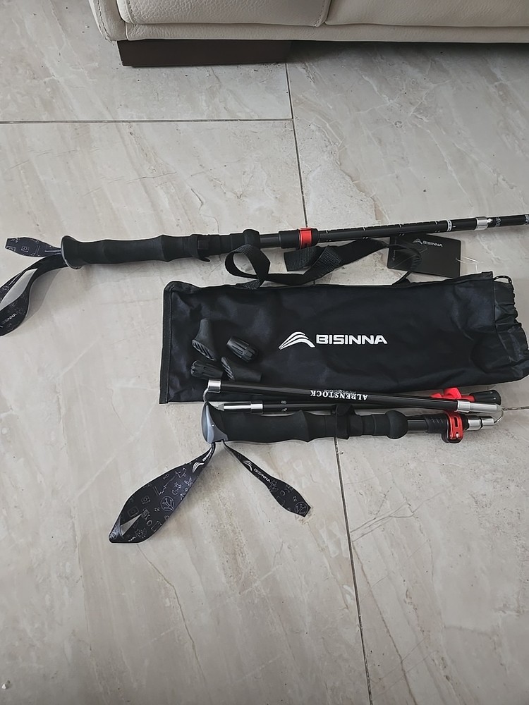 Collapsible Trekking Hiking Poles- 2 Pack Folding Aluminum Walking Sticks