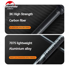 5-Section Trekking Pole Carbon Fiber Aluminum Alloy Folding Teleskopic Stick Ult