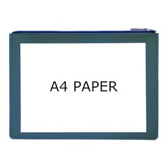 PU Leather A4 File Folder Zipper Document Holder Envelope Folder Case Haze Blue