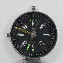 Vintage YCM Japan Stainless Steel Pocket Hiking Backpacking Compass, As Pictured
