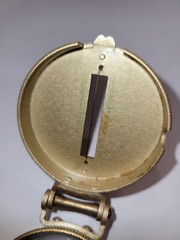Vintage Lensatic Compass Liquid Filled Metal Case Made In Taiwan Clip-On