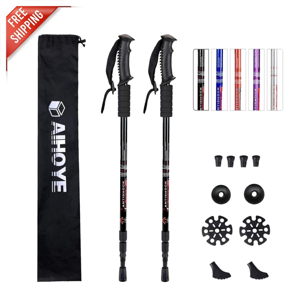 Durable & Lightweight Hiking Sticks – 25-52 Inch Adjustable with Comfort Grip