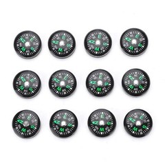 12 Pcs 20mm Mini Pocket Button Compass for Hiking Watch Band Paracord Camping