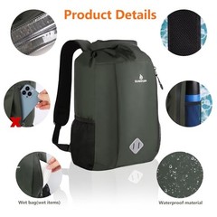 Dry Bag Backpack, 20L Dry Bags Waterproof with Waist Pouch and Phone Green